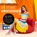 LUMALAND Sitzsack Lounge (320 L) in Rot mit atmungsaktivem Material, passt sich Körperform an, ideal für In- & Outdoor, modern und bequem.