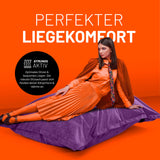 LUMALAND XXL Microvelours Sitzsack - 380L, lila, 140x180 cm, atmungsaktiv und bequeme Alternative zu Sofa und Sessel für innen und außen.