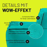 LUMALAND Sitzsack-Sofa Mittelstück mit abnehmbarem Bezug, extrastarken Nähten und verdecktem Reißverschluss in Türkis, 200 L Volumen.