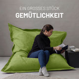 LUMALAND XXL Microvelours Sitzsack 380L grün 140x180 cm, große Gemütlichkeit zum Entspannen indoor und outdoor.