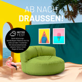LUMALAND Sitzsack Lounge (320 L) grün, wetterfest, modern, bequem für In- & Outdoor, robustes, pflegeleichtes Material mit verdecktem Reißverschluss.