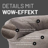 LUMALAND Interior Line Sitzsack-Lounge Hellgrau mit Leinen-Optik, abnehmbarem Bezug und extrastarken Nähten für langanhaltenden Komfort.