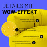 LUMALAND Sitzsack Lounge (320 L) gelb, abnehmbarer Bezug, starker Abperleffekt, extrastarke Nähte, verdeckter Reißverschluss, für In- & Outdoor.
