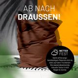 LUMALAND Sitzsack Classic XXL (380 L) Braun, wetterfest, robust, wasserabweisend, ideal für drinnen & draußen, pflegeleicht und langlebig.