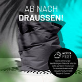 LUMALAND Sitzsack Classic XXL (380 L) Anthrazit wetterfest, robust, wasserabweisend, für In- & Outdoor, große XXL-Größe und pflegeleicht.