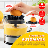 GOURMETmaxx Zitruspresse 0,7l – Edelstahl mit Start-Stopp-Automatik und 2 Pressaufsätzen für einfache Saftgewinnung.