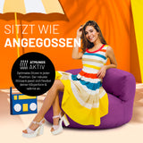 LUMALAND Sitzsack Lounge (320 L) lila für In- & Outdoor, atmungsaktiv, flexibel anpassbar, langlebig und pflegeleicht.
