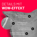 LUMALAND XXL Microvelours Sitzsack 380L in Grau mit waschbarem Bezug, hochwertigem Material und extrastarken Nähten für langanhaltende Nutzung.